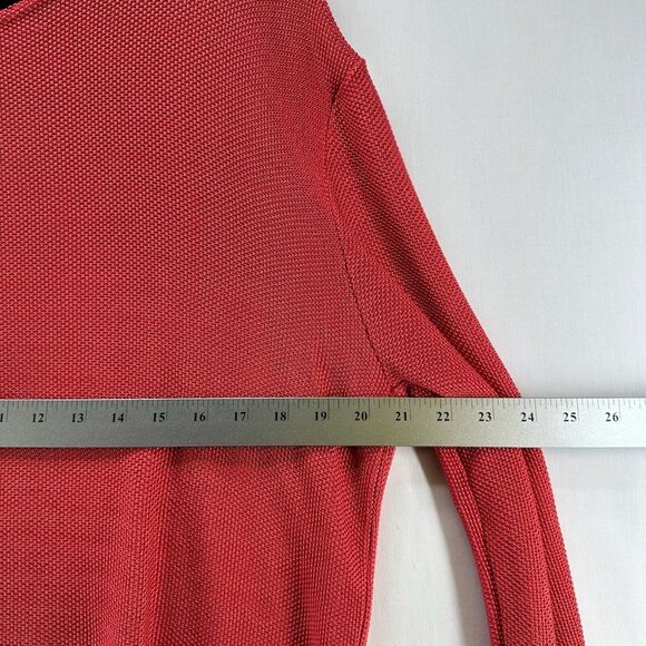 Chico's Design Sweater Size M/L Round Neck Long Sleeve Pullover Rayon Rust Red - Picture 7 of 9